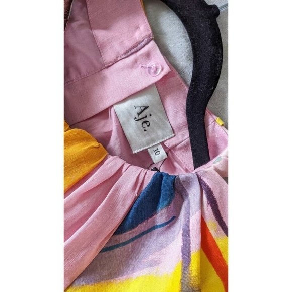 BNWT Aje Capucine Puff Sleeve Mini Dress Size 10 - Picture 13 of 16